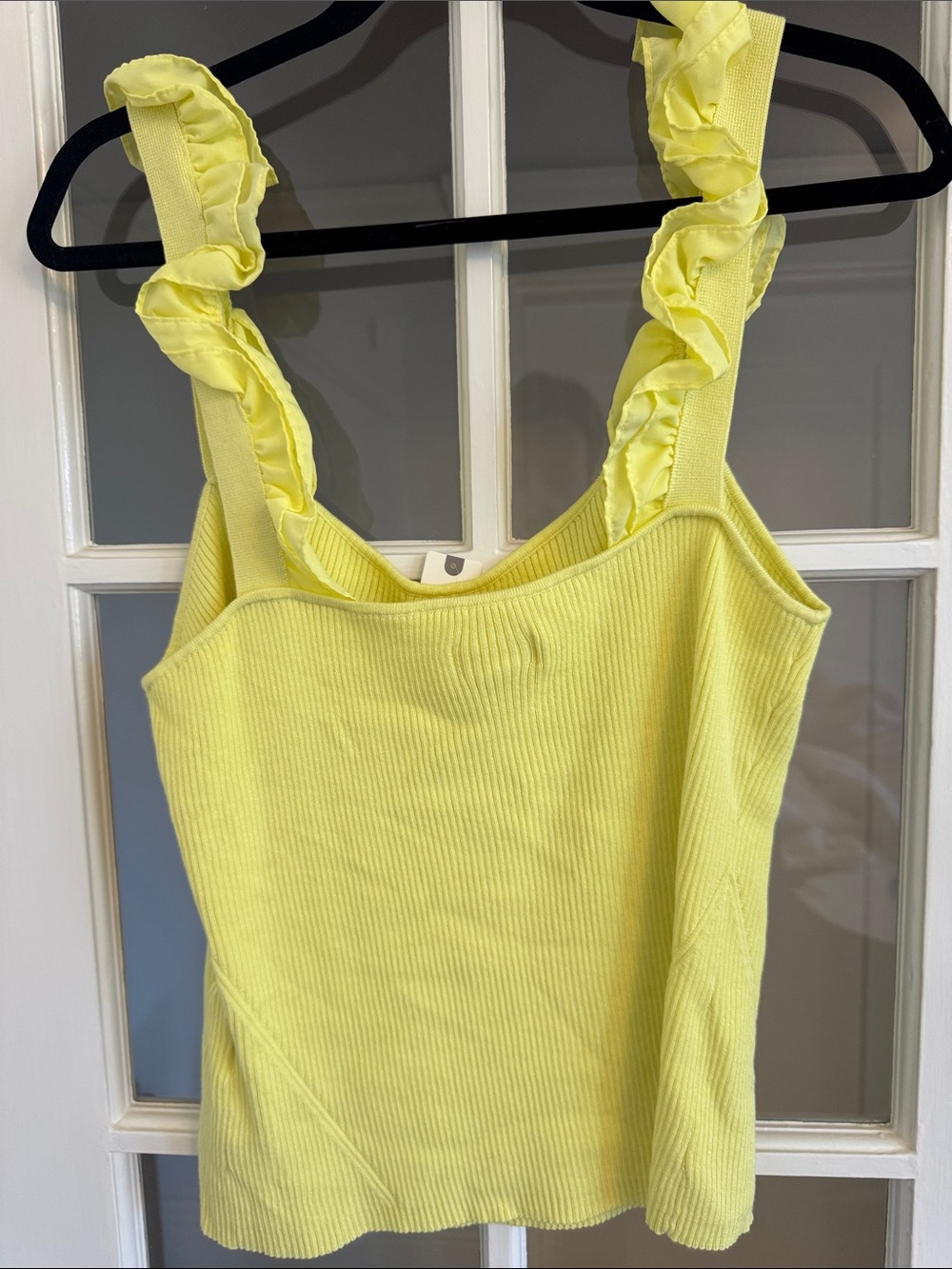Maeve Lemon Ruffle Strap Ribbed Camisole - Picture 5 of 5